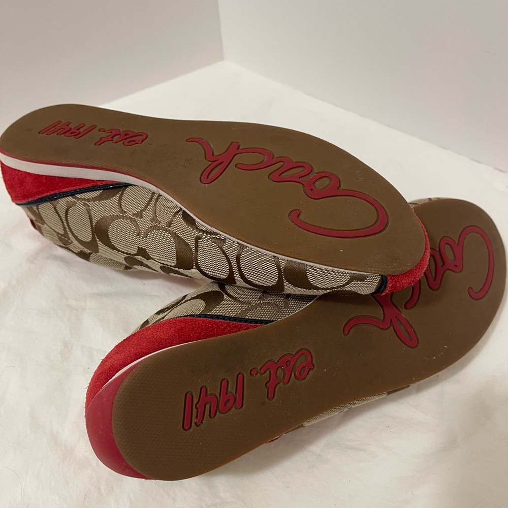 Coach Women's Red Logo Slip-On Sneakers - Picture 7 of 8